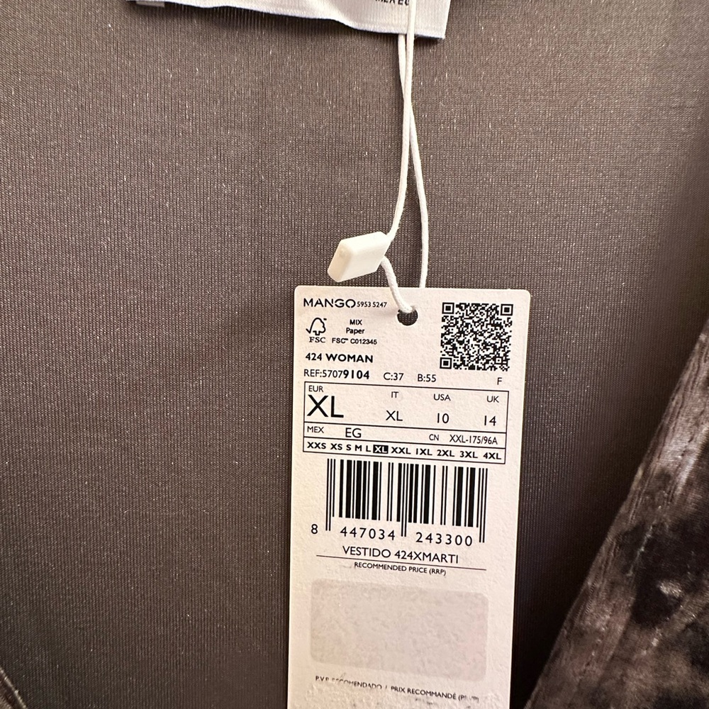 Mango Velvet Wrap Dress in Olive Green - Picture 4 of 6